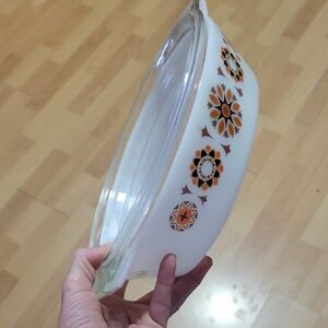 Vintage JAJ  Toledo Floral Patterned Glass Baking Dish ~ England